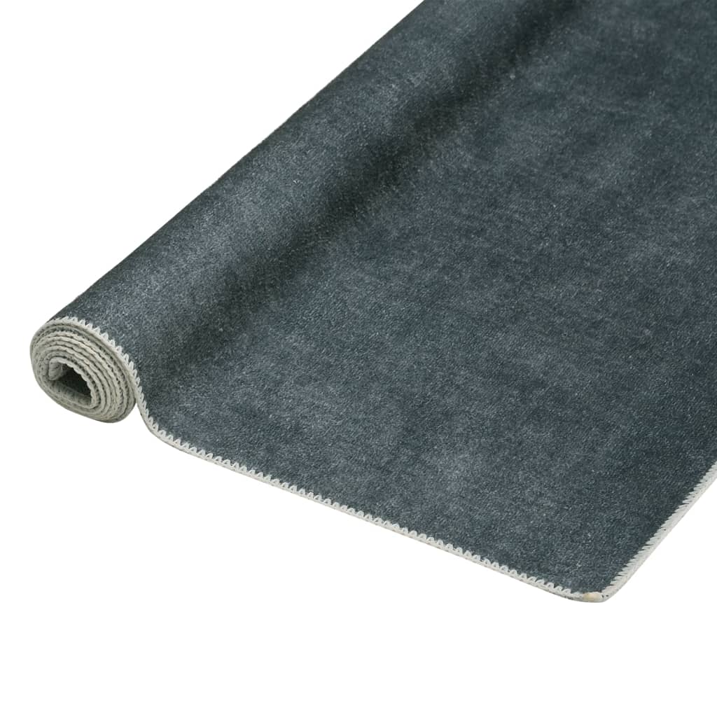 vidaXL Teppich Waschbar Faltbar Grau 120x170 cm Polyester