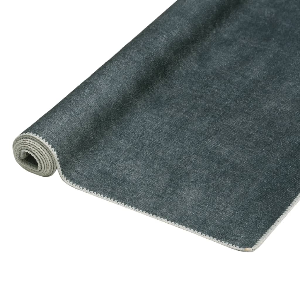 vidaXL Tapis lavable pliable Gris 140x200 cm Polyester