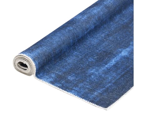 vidaXL Tapis lavable pliable Bleu marine 120x170 cm Polyester