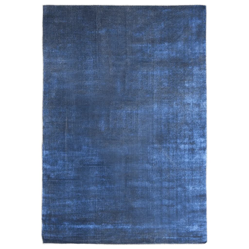 vidaXL Tappeto Lavabile Pieghevole Blu Marino 140x200 cm in Poliestere