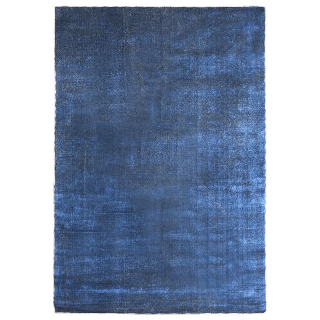 vidaXL Tappeto Lavabile Pieghevole Blu Marino 160x230 cm in Poliestere