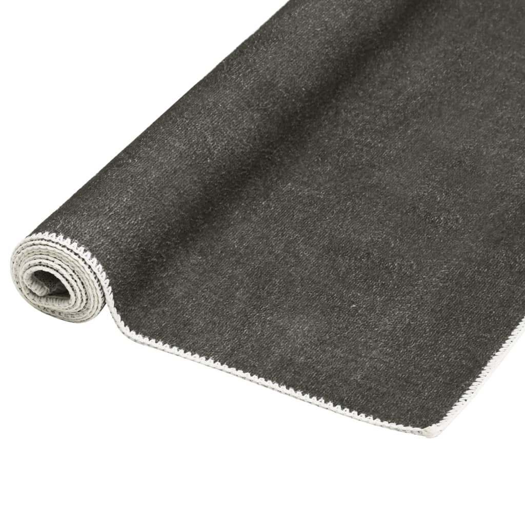 vidaXL gulvtæppe vaskbart og foldbart 200x300 cm polyester gråbrun