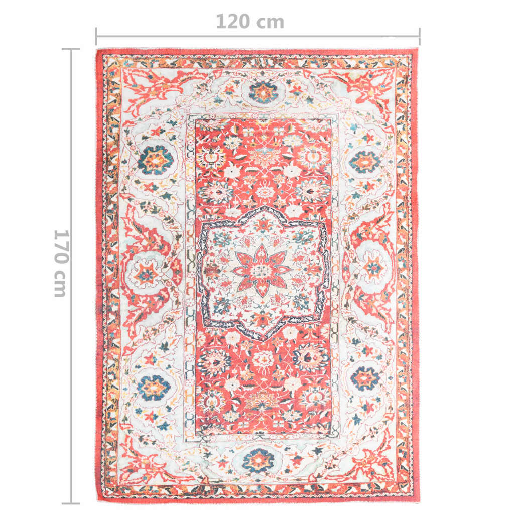 Цветен килим с принт, миещ се, сгъваем, 120x170 см, полиестер