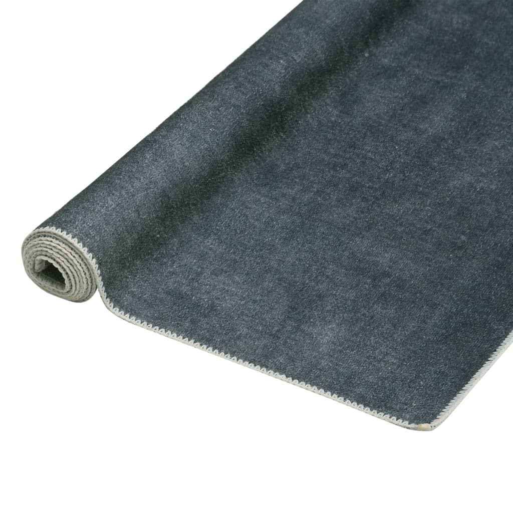 vidaXL Tapis de couloir lavable pliable Gris 60x300 cm Polyester