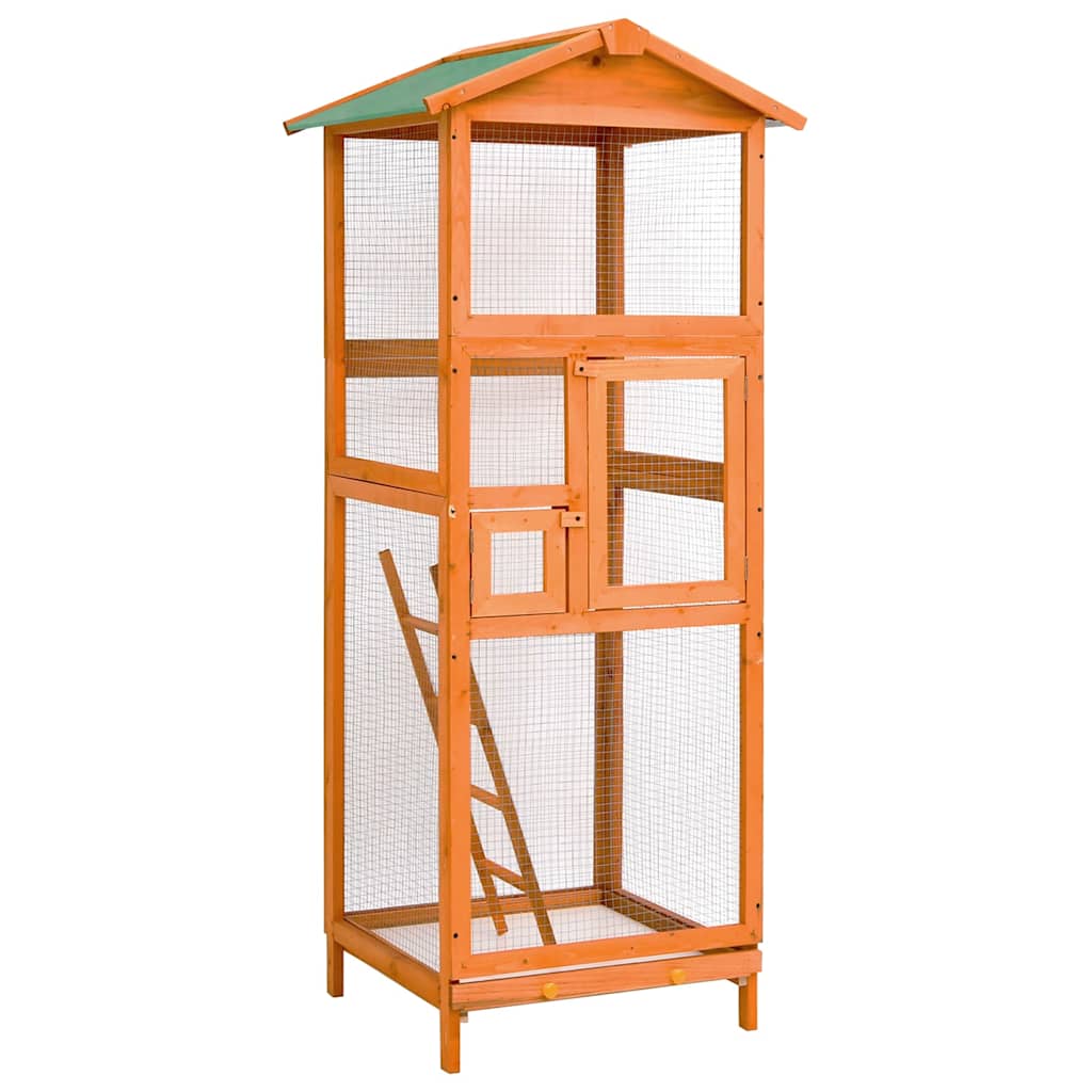 vidaXL Ptačí klec 68 x 62 x 166 cm masivní jedle
