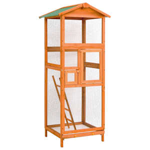 Ptičja kletka 68x62x166 cm trden les jelke