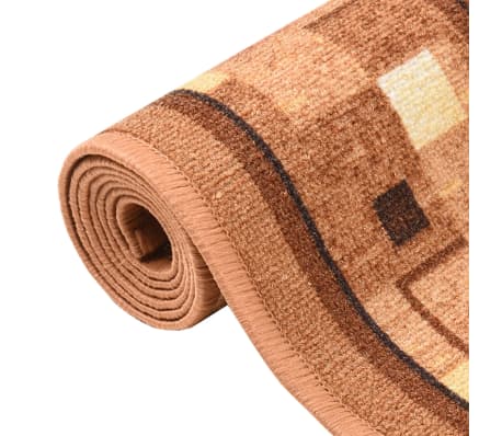 vidaXL Carpet Runner Brown 100x150 cm Anti Slip