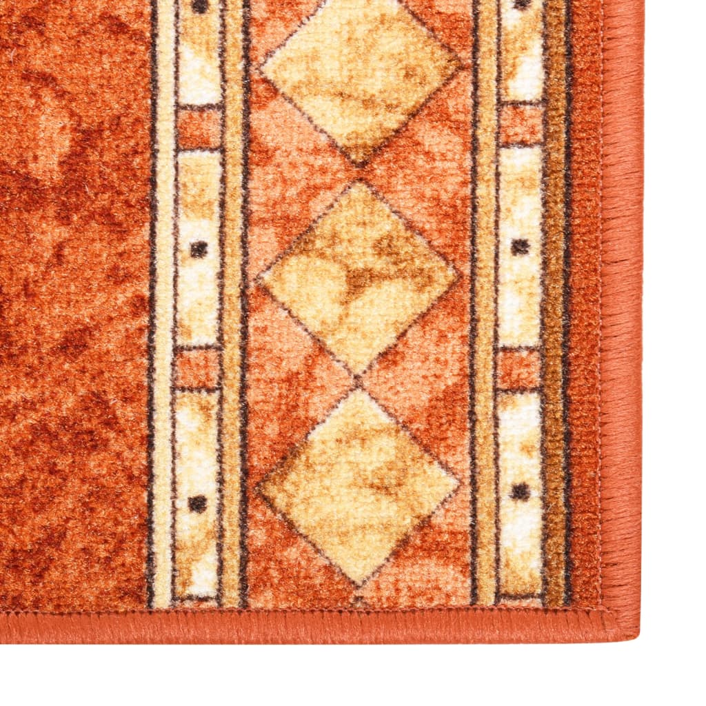 vidaXL Bieżnik dywanowy, terakotowy, 67x450 cm, antypoślizgowy