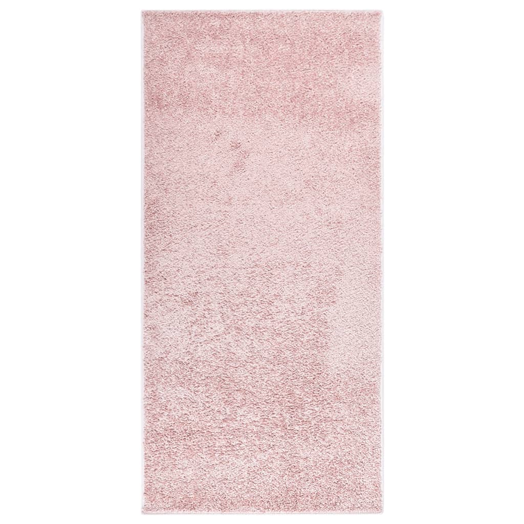 Tapete antiderrapante de pelo suave 115x170 cm rosa