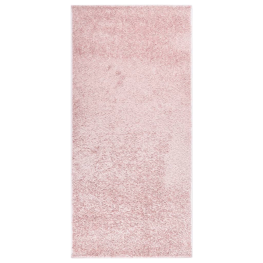 vidaXL Pehmeänukkainen matto liukumaton 115×170 cm pinkki