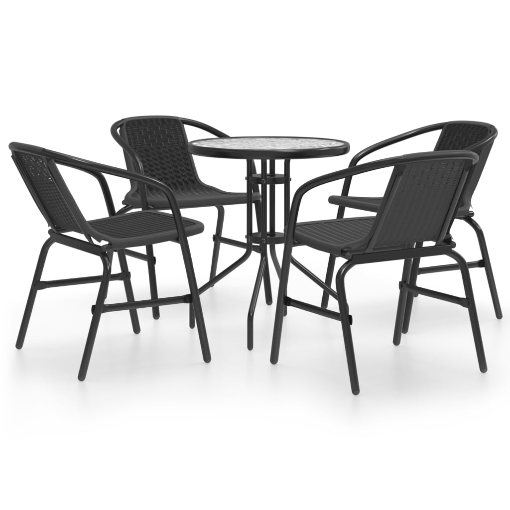 Photos - Garden Furniture VidaXL 5 Piece Patio Dining Set Black 