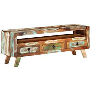 TV stolek vícebarevný 110x30x40 cm masivní recyklované dřevo - obrázek 11