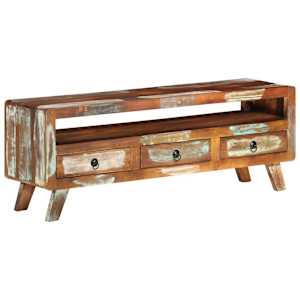 TV stolek vícebarevný 110x30x40 cm masivní recyklované dřevo - obrázek 13