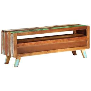 TV stolek vícebarevný 110x30x40 cm masivní recyklované dřevo - obrázek 4