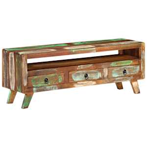 TV stolek vícebarevný 110x30x40 cm masivní recyklované dřevo - obrázek 10