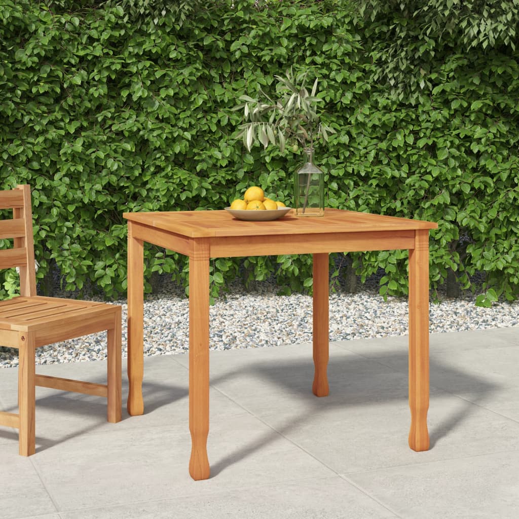 vidaXL Table à dîner de jardin 85x85x75 cm Bois massif de teck