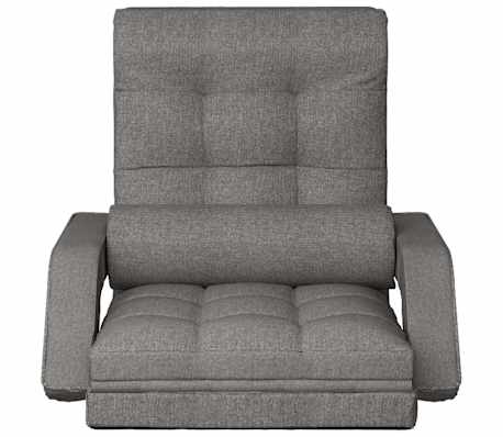 vidaXL Folding Floor Chair with Bed Function Light Grey Fabric