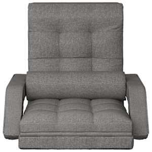 vidaXL Folding Floor Chair with Bed Function Light Grey Fabric