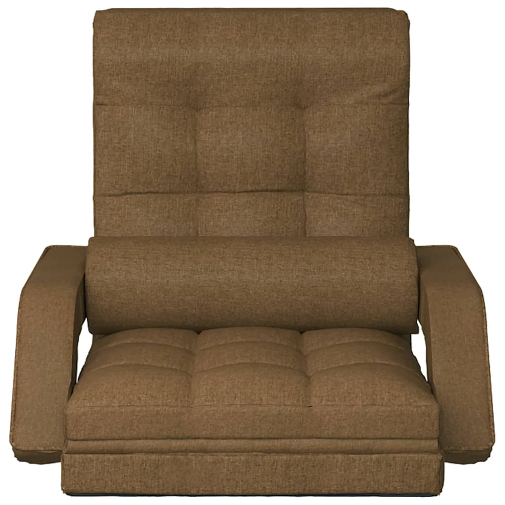 vidaXL Čiužinukas-kėdė su miegojimo funkcija, rudos spalvos, audinys