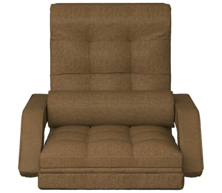 vidaXL Skladacia podlahová stolička s funkciou lôžka hnedá látka