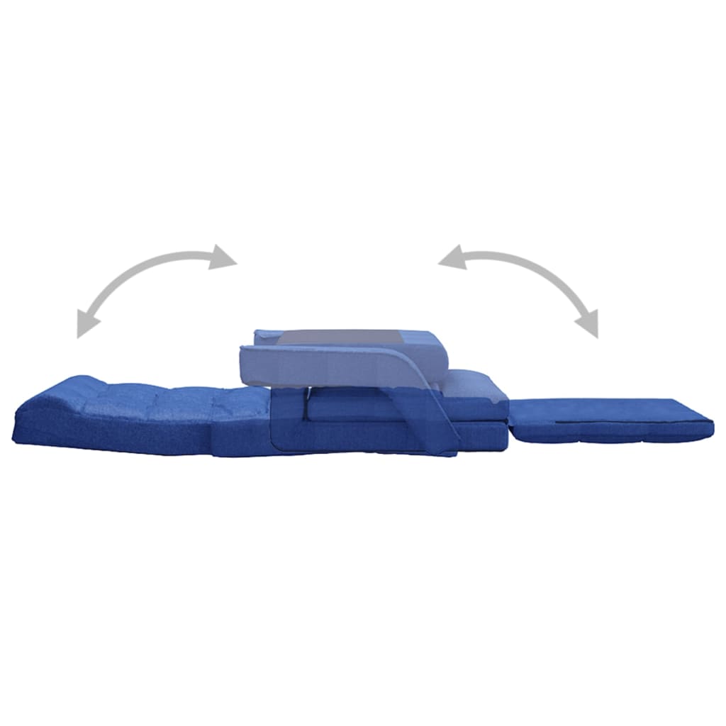 Kék összecsukható szövet matracszék ágyfunkcióval 