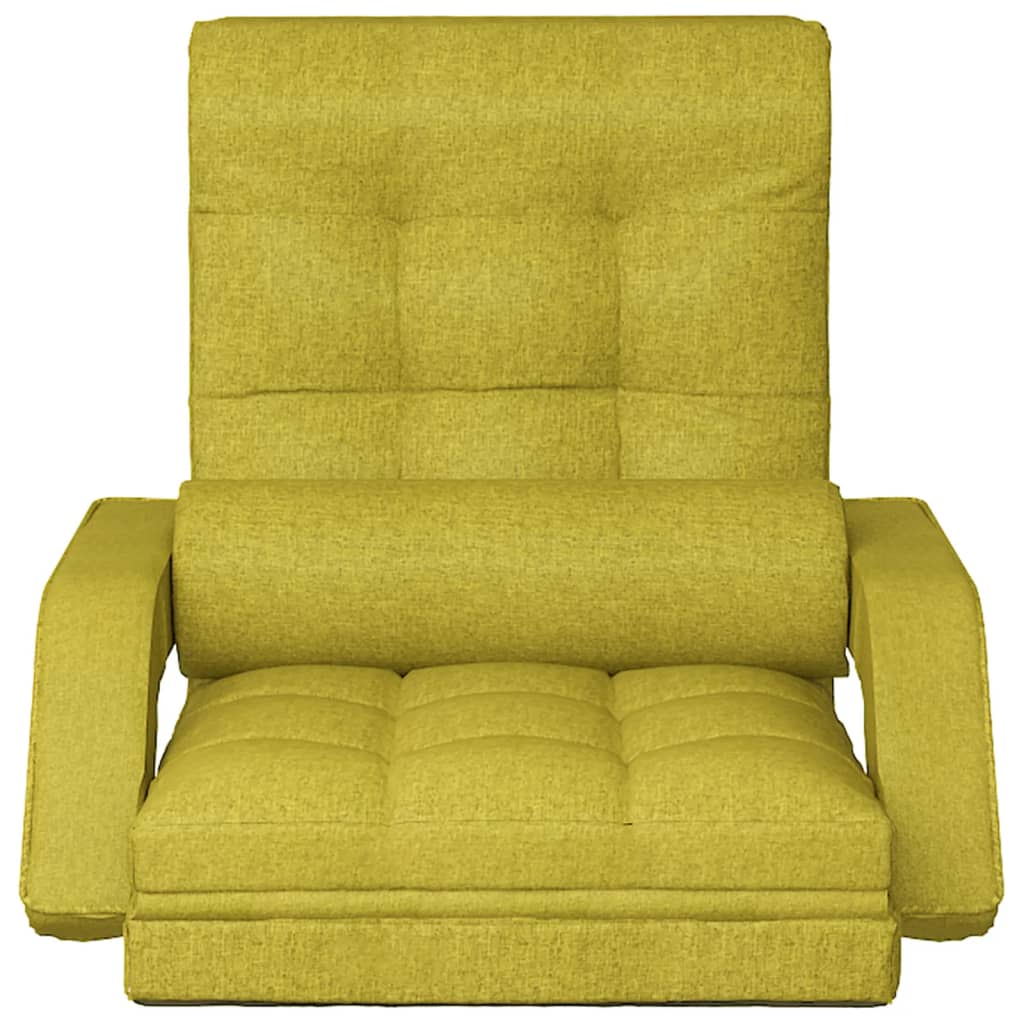 vidaXL Cadeira de chão dobrável c/ função de cama tecido verde