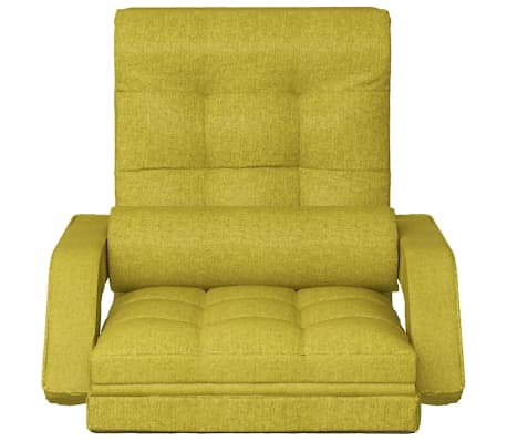 vidaXL Składane krzesło podłogowe z funkcją spania, zielone, tkanina