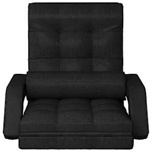 vidaXL Folding Floor Chair with Bed Function Black Fabric