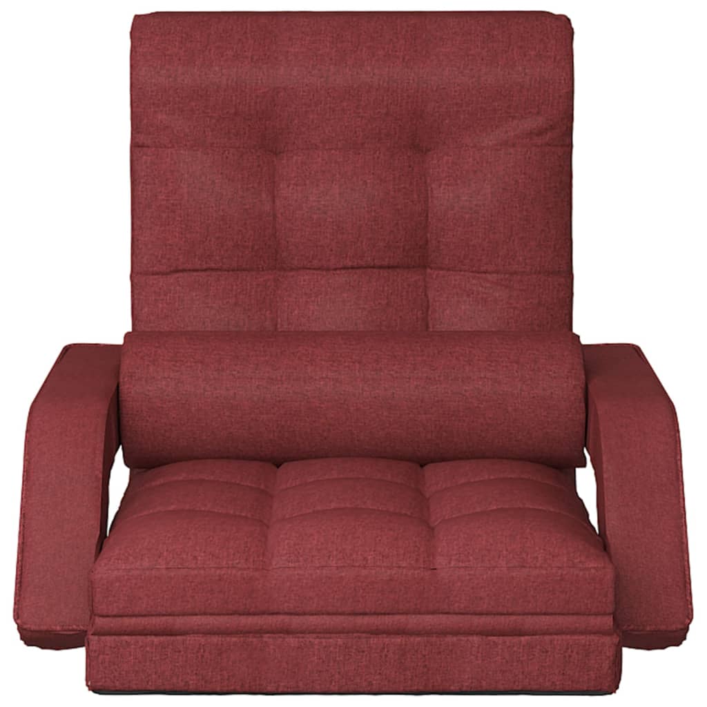 vidaXL Składane krzesło podłogowe, funkcja spania, winna czerwień