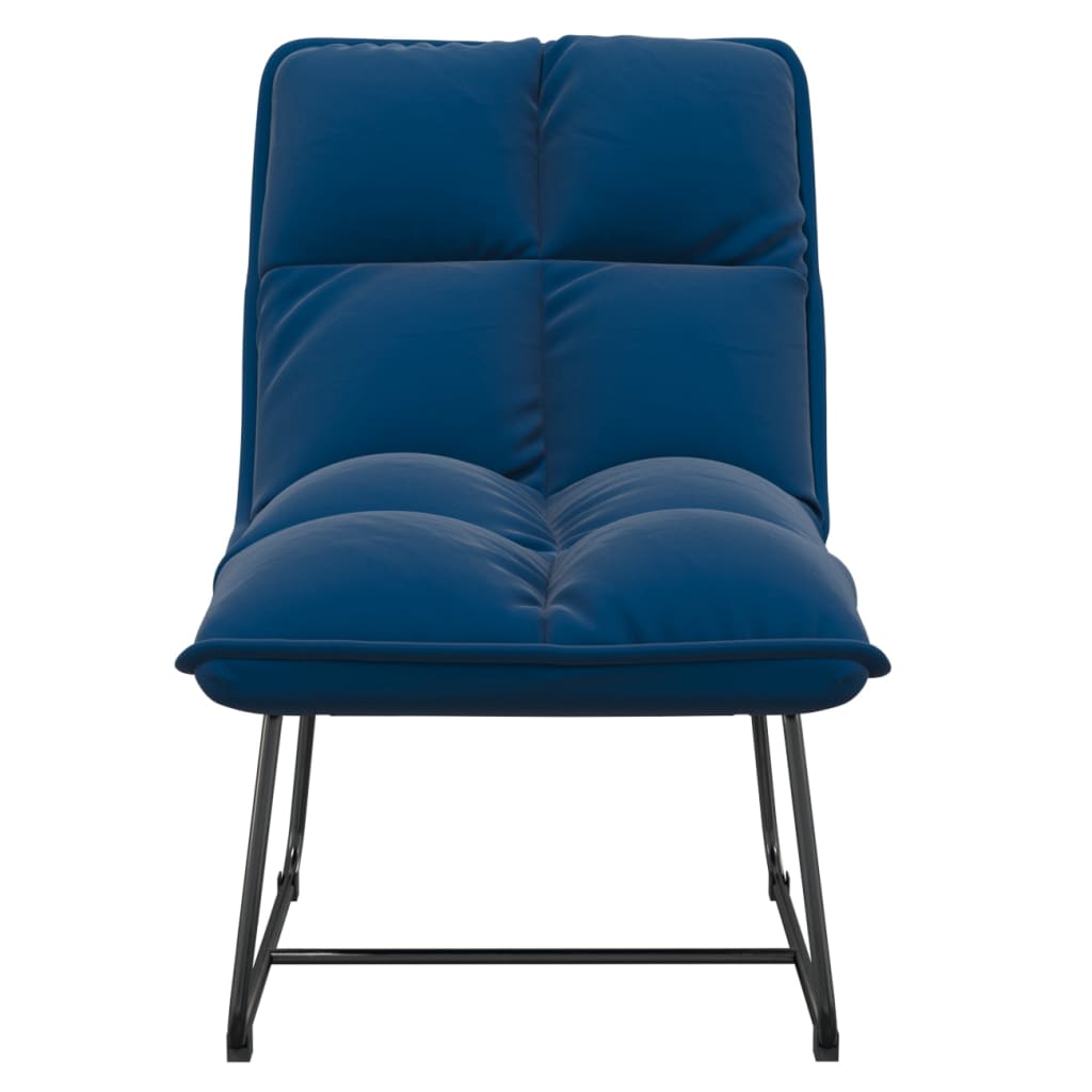 

vidaXL Loungestoel met metalen frame fluweel blauw