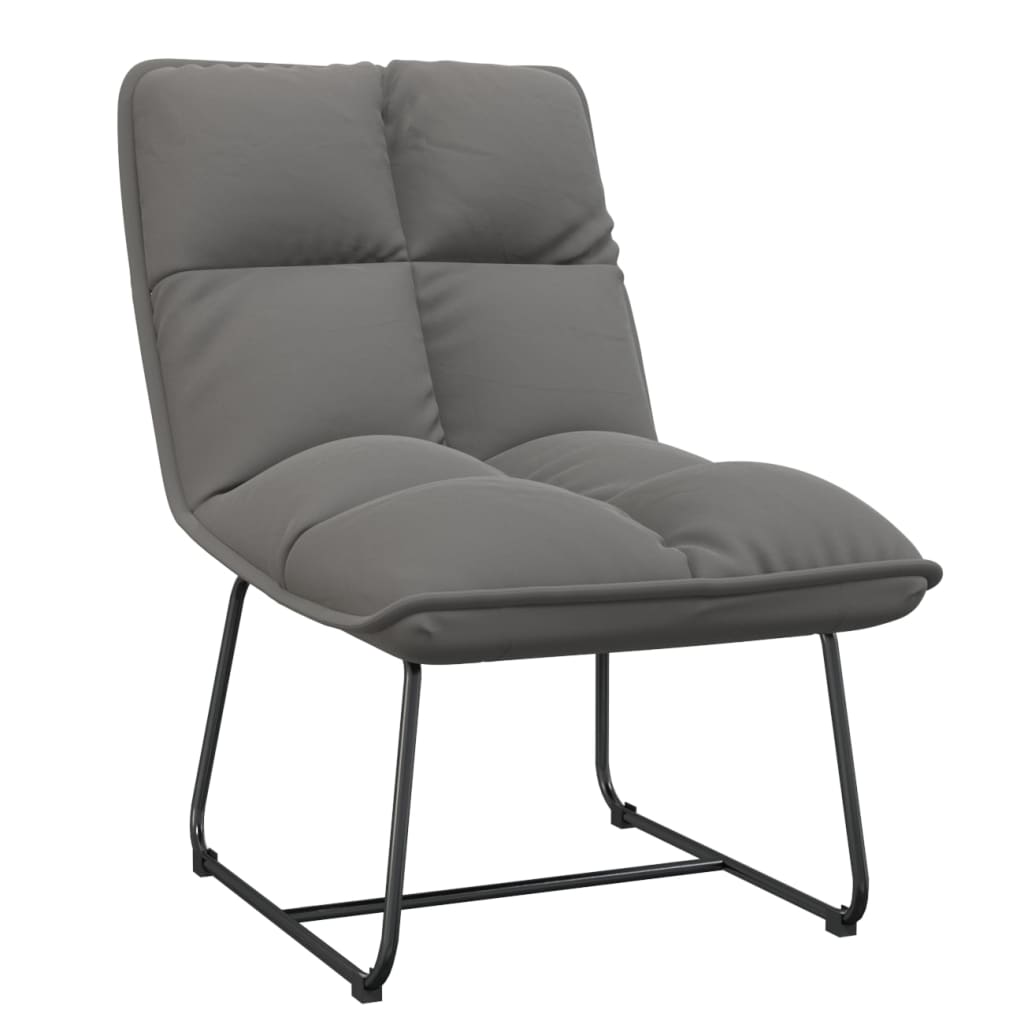 Image of vidaXL Leisure Chair with Metal Frame Light Grey Velvet