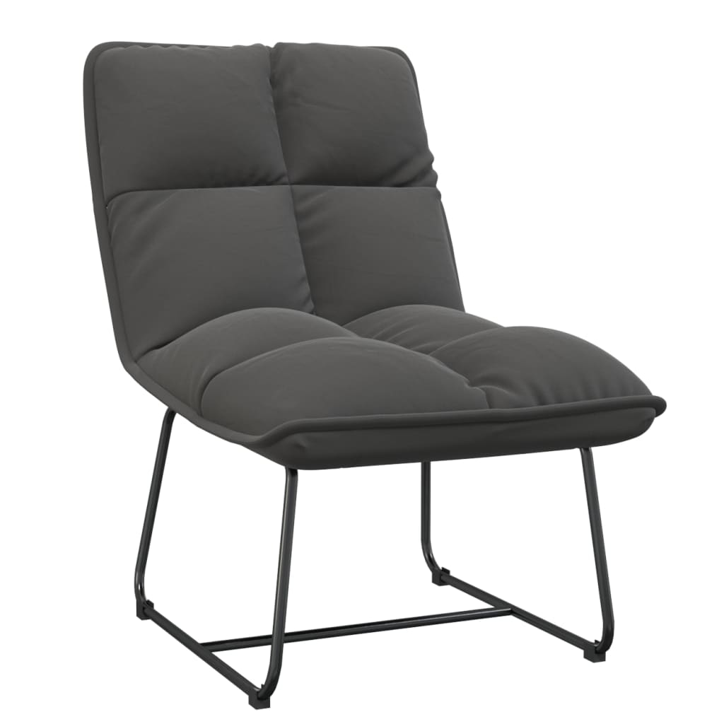 Image of vidaXL Leisure Chair with Metal Frame Dark Grey Velvet