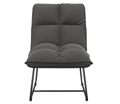 vidaXL Chaise de d&eacute;tente avec cadre en m&eacute;tal Gris fonc&eacute; Velours