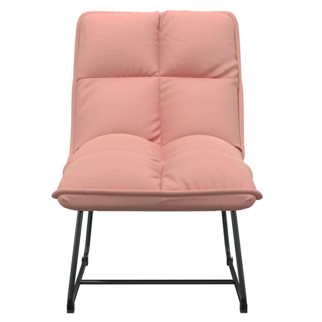 

vidaXL Loungestoel met metalen frame fluweel roze