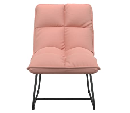 vidaXL Poilsio kėdė su metaliniu rėmu, rožinės spalvos, aksomas