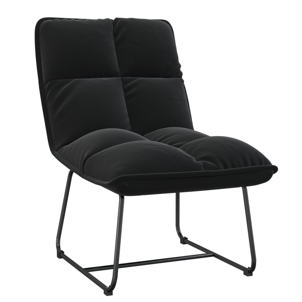 Image of vidaXL Leisure Chair with Metal Frame Black Velvet