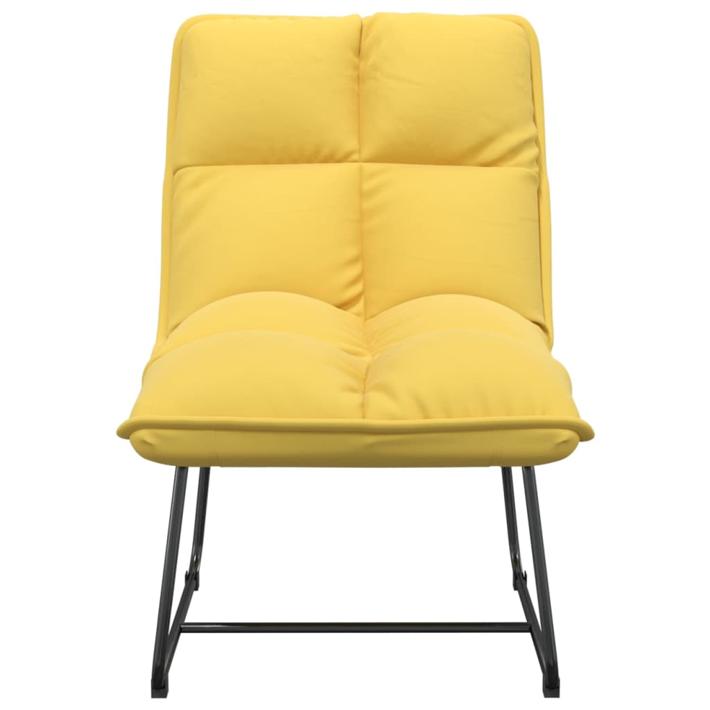 vidaXL Poilsio kėdė su metaliniu rėmu, geltonos spalvos, aksomas