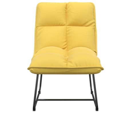 vidaXL Релаксиращ стол с метална рамка, жълт, кадифе