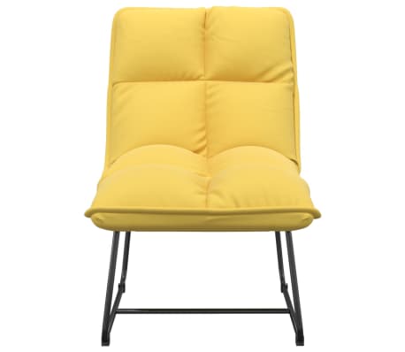 vidaXL Poilsio kėdė su metaliniu rėmu, geltonos spalvos, aksomas