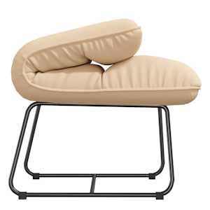 Relaxační křeslo s kovovým rámem krémové samet - obrázek 6