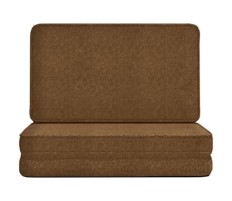 vidaXL Colch&atilde;o dobr&aacute;vel tecido castanho