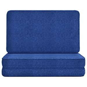 vidaXL Chaise pliable de sol Bleu Tissu