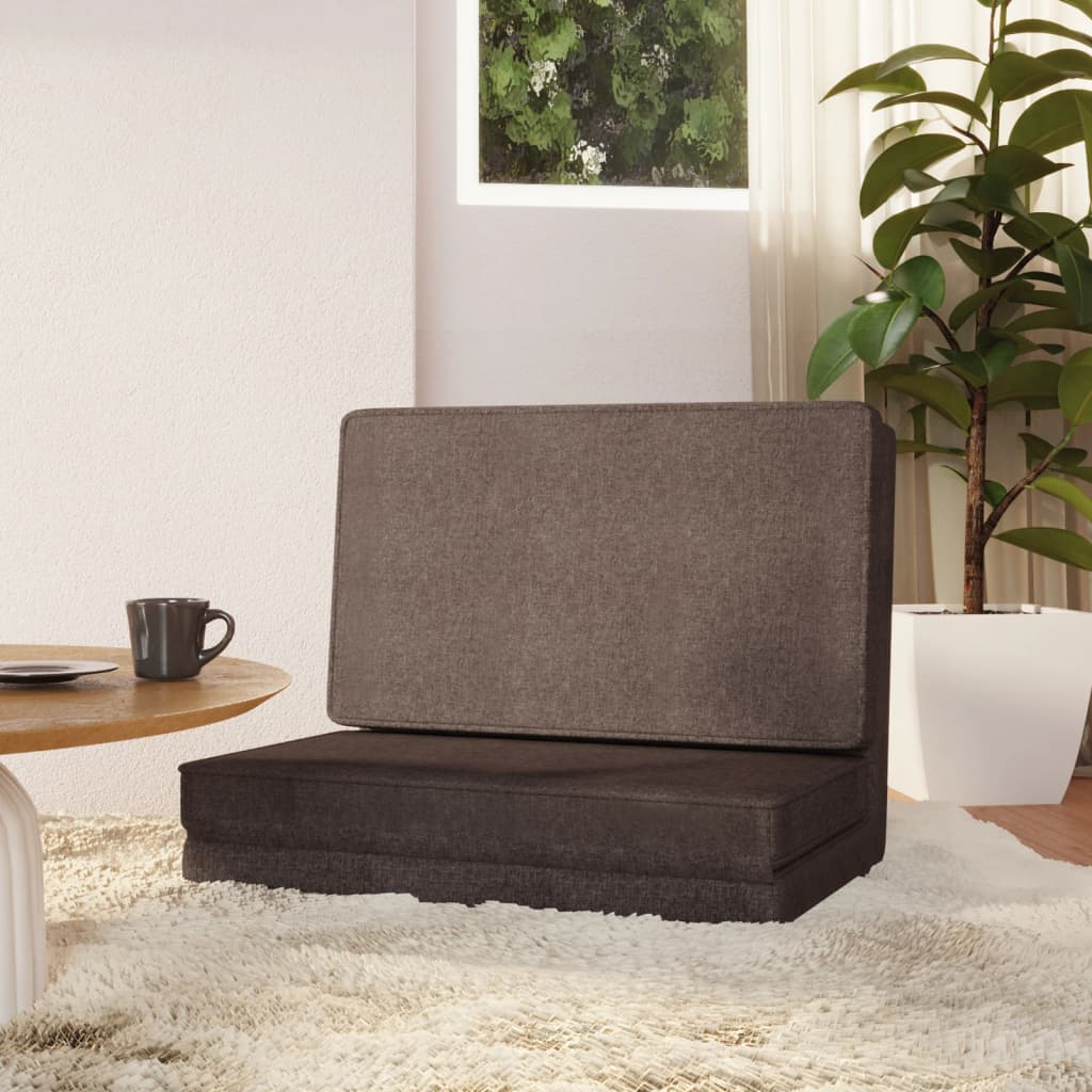 vidaXL Scaun de podea pliabil, gri taupe, material textil vidaxl.ro