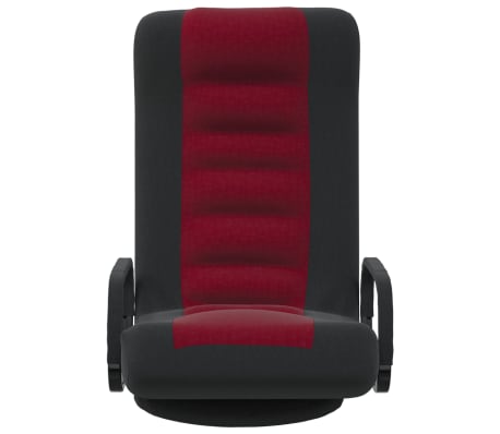 vidaXL Bodenstuhl Drehbar Schwarz und Weinrot Stoff