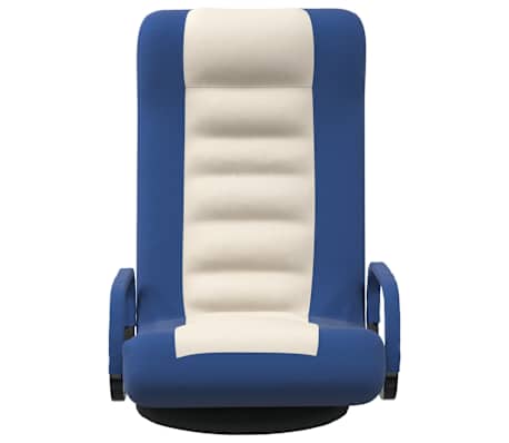 vidaXL Swivel Floor Chair Blue and Cream Fabric