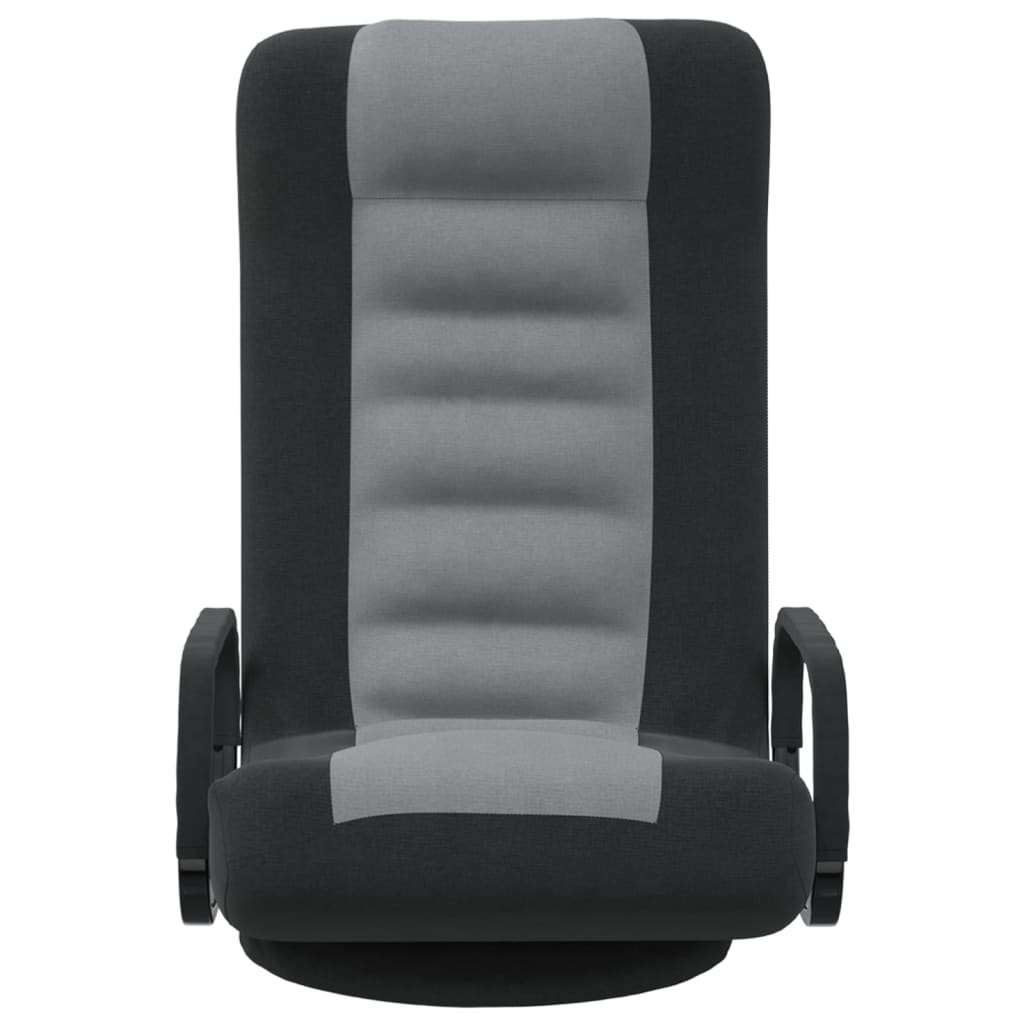vidaXL Cadeira de piso giratória tecido preto/cinzento-claro