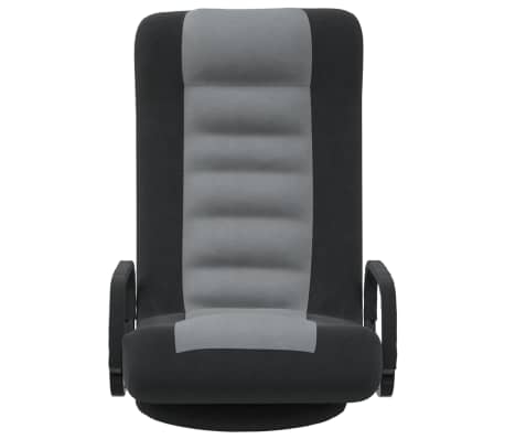 vidaXL Chaise pivotante de sol Noir et gris clair Tissu