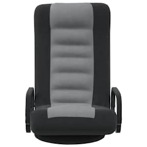 vidaXL Swivel Floor Chair Black and Light Gray Fabric