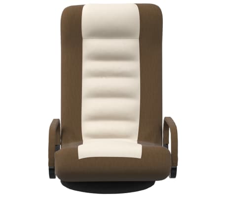 vidaXL Obrotowe krzesło podłogowe, brązowo-kremowe, obite tkaniną