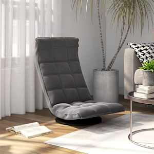 Vrtljiv talni stol temno siv žamet